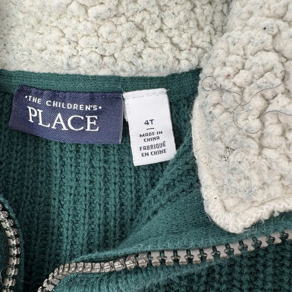The Children's Place Toddler Boys Sherpa Lined Half-Zip Knit‎ Sweater - 4T